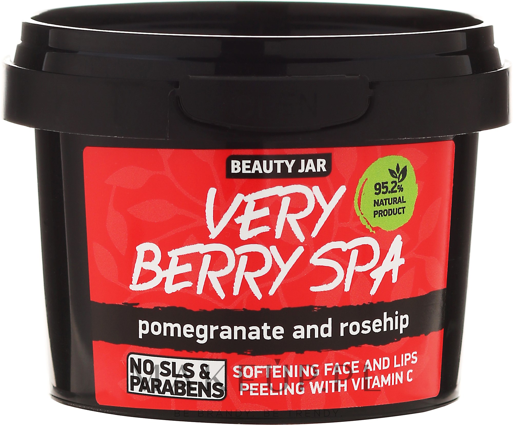 Delikatny peeling do twarzy i ust z witaminą C - Beauty Jar Very Berry Spa Softening Face And Lips Peeling With Vitamin C Pomegranate And Rosehip — Zdjęcie 120 g