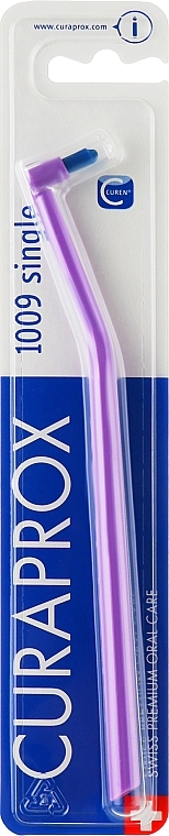 Jednopęczkowa szczoteczka do zębów Single CS 1009, fioletowa z niebieskim włosiem - Curaprox — Zdjęcie N1