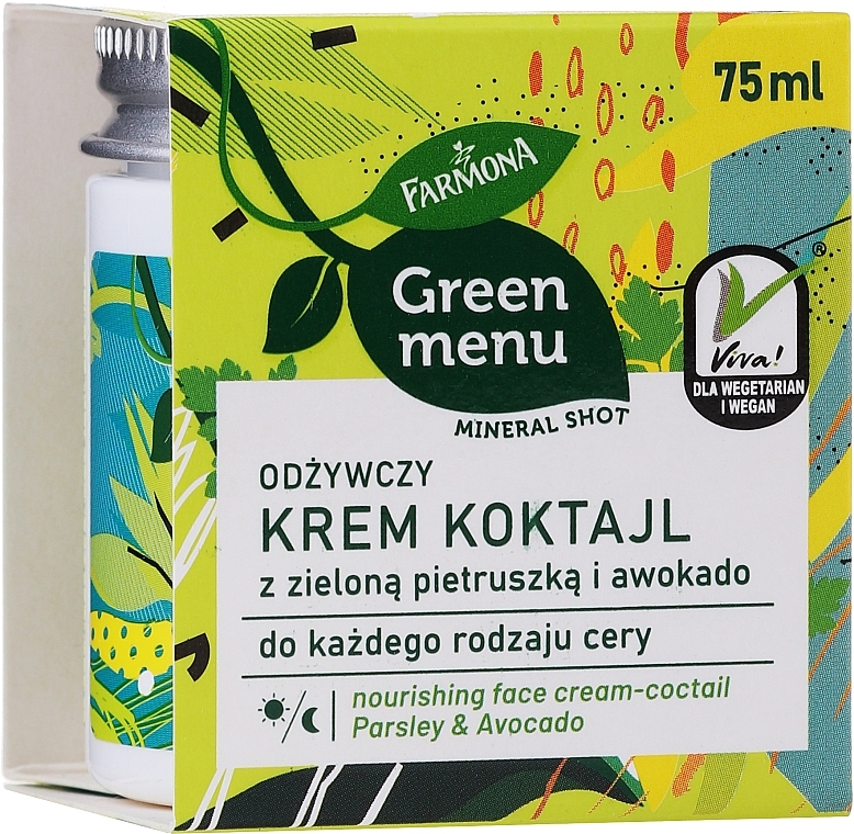 PRZECENA! Odżywczy krem-koktajl do twarzy z zieloną pietruszką i awokado - Farmona Green Menu * — Zdjęcie N3