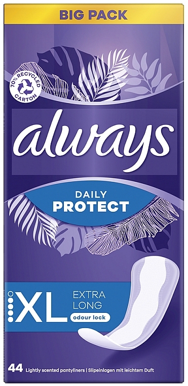 Wkładki higieniczne, 44 szt. - Always Dailies Extra Protect Long Plus — Zdjęcie N1