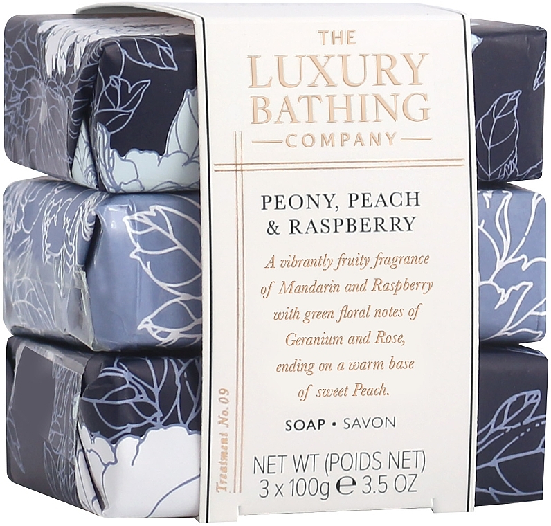 Zestaw - Grace Cole The Luxury Bathing Peony Peach And Raspberry (soap/3x100g) — Zdjęcie N2