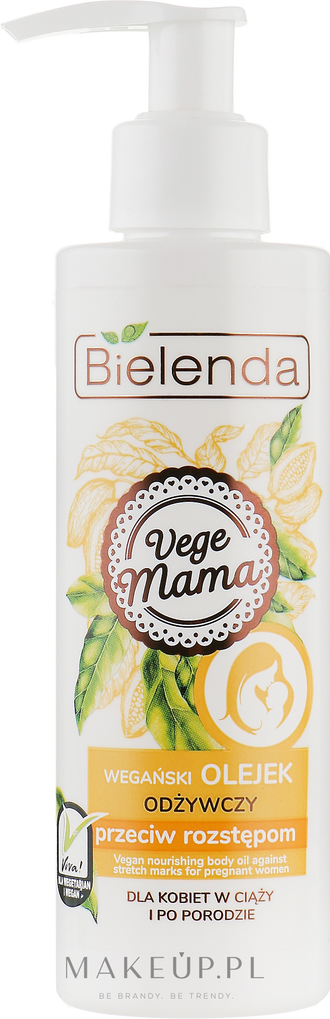 Wegański olejek odżywczy przeciw rozstępom dla kobiet w ciąży - Bielenda Vege Mama Oil — Zdjęcie 200 ml
