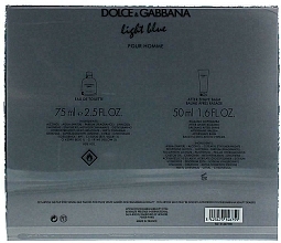 Dolce & Gabbana Light Blue Pour Homme - Zestaw (edt 75 ml + ash/balm 50 ml) — Zdjęcie N2