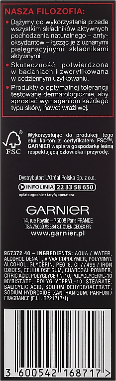 PRZECENA! Maska peel-off przeciw zaskórnikom z aktywnym weglem - Garnier Skin Naturals Anti-Blackhead Peel Off Mask * — Zdjęcie N3