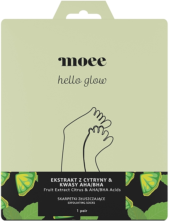 Peeling do stóp z ekstraktem z cytryny, kwasami AHA/BHA - Moee Hello Glow — Zdjęcie N1