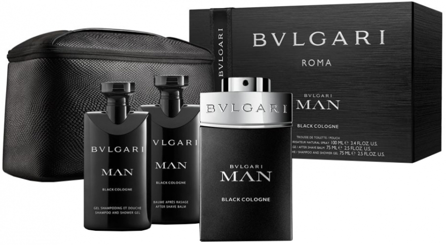 Bvlgari Man Black Cologne - Zestaw (edt/100ml + ash/balm75ml + sh/gel/75ml+ bag) — Zdjęcie N1