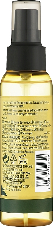Spray teksturyzujący do włosów - The Body Shop Lemon Caring & Purifying Hair Mist — Zdjęcie N2