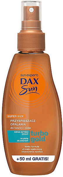 Lekki przyspieszacz do opalania ciała - Dax Sun Turbo Gold Spray — Zdjęcie N3