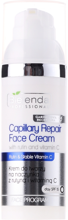 Krem do twarzy na naczynka z rutyną i witaminą C - Bielenda Professional Capilary Repair Face Cream — Zdjęcie N3