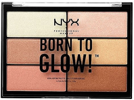 PRZECENA! Paletka rozświetlaczy do twarzy - NYX Professional Makeup Professional Born to Glow Highlighting Palette * — Zdjęcie N1