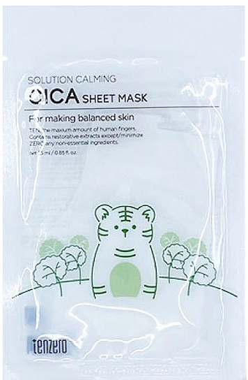 Maseczka do twarzy z ekstraktem z centelli - Tenzero Solution Sheet Mask Calming Cica — Zdjęcie N1