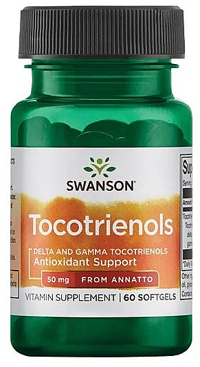 Suplement diety Tocotrienols, 50 mg, 60 kapsułek - Swanson Tocotrienols 50mg — Zdjęcie N1