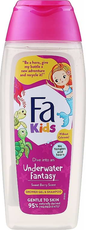 Szampon-żel dla dziewczynek Podwodna fantazja, żółwie - Fa Kids Underwater Fantasy Shower Gel & Shampoo — Zdjęcie N1