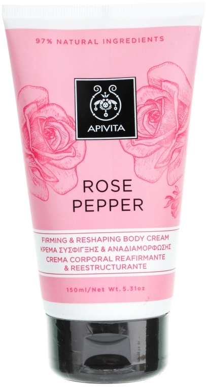 Ujędrniający krem modelujący do ciała Różowy pieprz - Apivita Rose Pepper Firming & Reshaping Body Cream — Zdjęcie N1