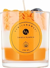 Świeca dekoracyjna Halloween, dynia z fioletowym kapeluszem - KaWilamowski Scented Candle — Zdjęcie N2