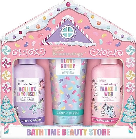 Zestaw - Baylis & Harding Beauticology Bathtime Candy Store Gift Set (b/bubble/300ml + sh/gel/300ml + b/lot/200ml) — Zdjęcie N1