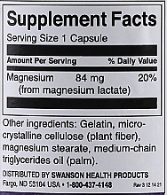 Suplement diety Mleczan magnezu, 84 mg, 120 szt. - Swanson Magnesium Lactate — Zdjęcie N3