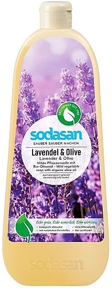 Kojące mydło w płynie Lawenda i oliwka - Sodasan Liquid Lavender-Olive Soap — Zdjęcie N2