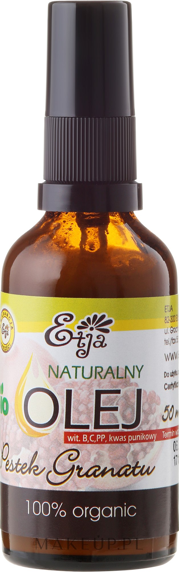 Naturalny olej z pestek granatu - Etja — Zdjęcie 50 ml