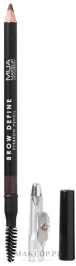 Kredka do brwi ze szczoteczką - MUA Brow Define Eyebrow Pencil — Zdjęcie Dark Brown