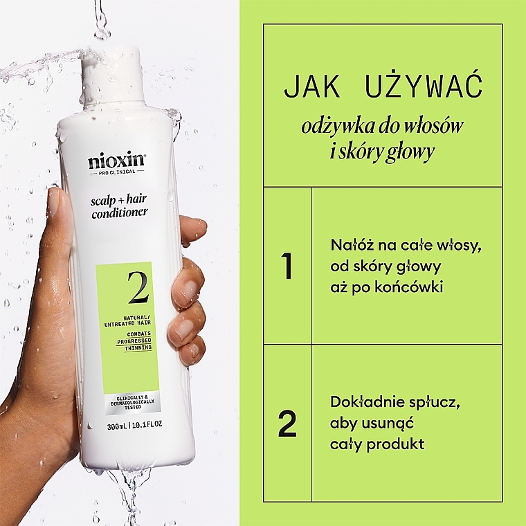 Balsam do pielęgnacji skóry głowy i włosów naturalnych - Nioxin Pro Clinical System 2 Scalp + Hair Thickening Conditioner — Zdjęcie N5