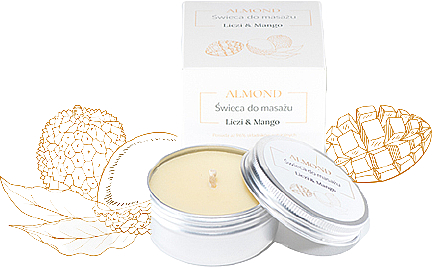 Świeca do masażu Liczi i mango - Almond Cosmetics Lichee & Mango Massage Candle — Zdjęcie N1