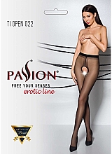 Kup Rajstopy erotyczne z wycięciem Tiopen 022, 20 Den, czarno-czerwone - Passion
