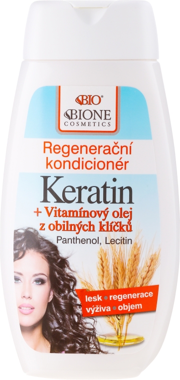 Regenerująca odżywka do włosów z olejem z kiełków zbóż - Bione Cosmetics Keratin + Grain Sprouts Oil Regenerative Conditioner — Zdjęcie N1