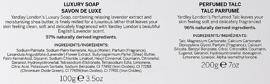 Yardley English Lavender - Zestaw (talc/200g + soap/100g) — Zdjęcie N3