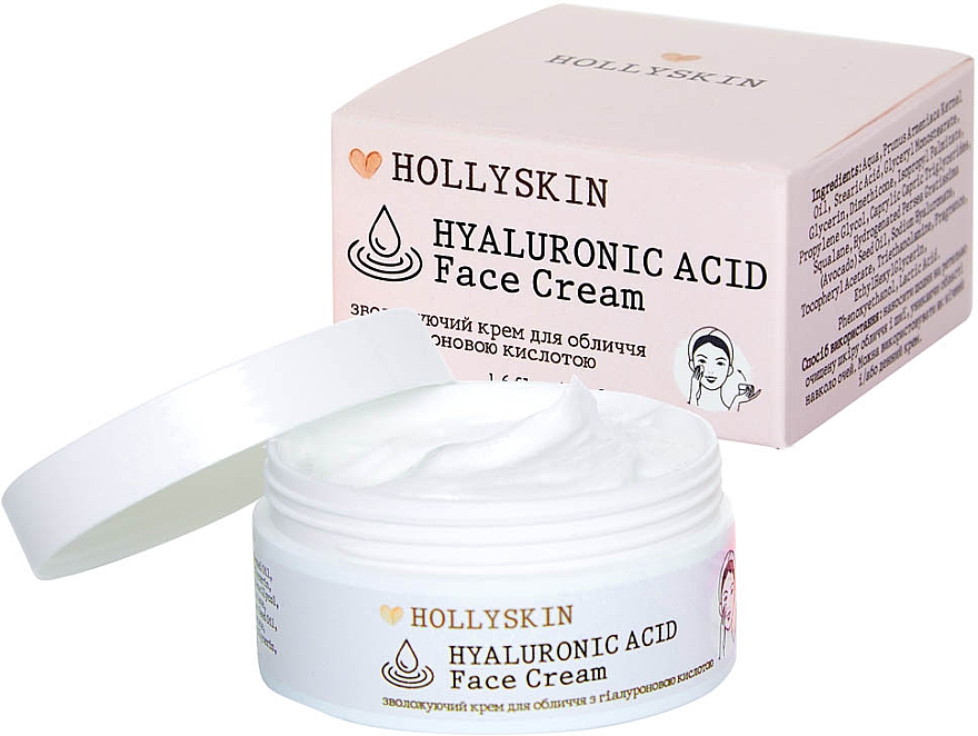 Nawilżający krem ​​do twarzy z kwasem hialuronowym - Hollyskin Hyaluronic Acid Face Cream — Zdjęcie N1