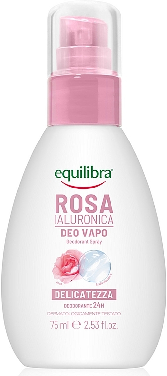 Dezodorant w sprayu Róża, z kwasem hialuronowym - Equilibra Rosa Deodorant Spray — Zdjęcie N1