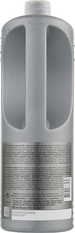 Emulsja utleniająca 6% - Glori's Oxy Oxidizing Emulsion 20 Volume 6 % — Zdjęcie N2