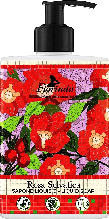 Mydło w płynie Dzika Róża - Florinda Mosaici Italiani Liquid Soap — Zdjęcie N2