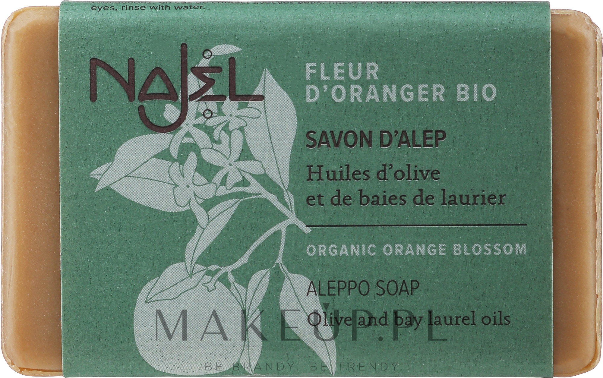 Mydło aleppo Kwiat pomarańczy - Najel Aleppo Soap Organic Orange Blossom Mild And Sweet — Zdjęcie 100 g