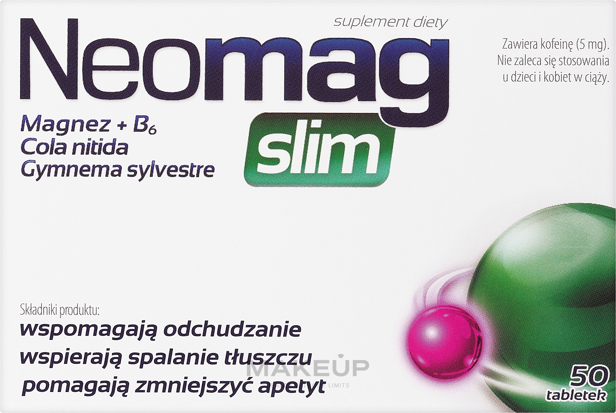 Suplement diety wspomagający odchudzanie, w tabletkach - Aflofarm Neomag Slim — Zdjęcie 50 szt.
