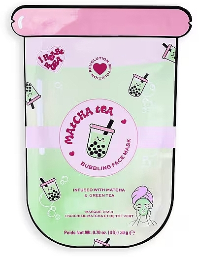 Maska na twarz - I Heart Revolution Matcha Tea Bubble Sheet Mask — Zdjęcie N1