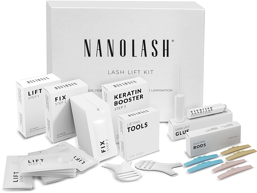 Zestaw do liftingu i laminowania rzęs, 6 produktów - Nanolash Lash Lift Kit — Zdjęcie N1