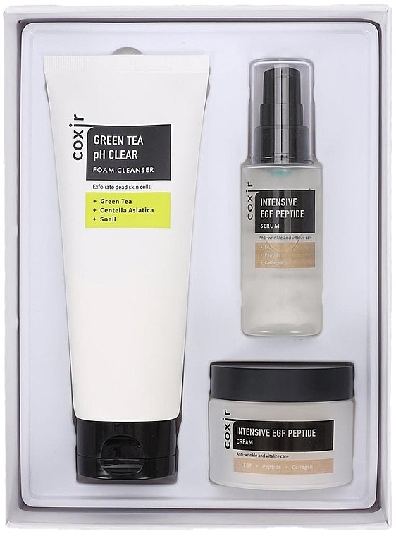 Zestaw - Coxir Intensive EGF Peptide Gift Set (cl/150ml+ser/50ml+cr/50g) — Zdjęcie N1