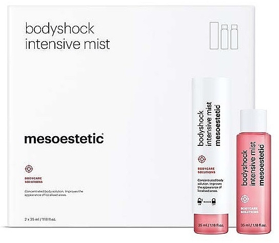 WYPRZEDAŻ Dwufazowy koncentrat w sprayu do miejsc problematycznych - Mesoestetic Bodyshock Intensive Mist * — Zdjęcie N1