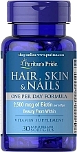 Suplement diety Włosy, skóra, paznokcie - Puritan's Pride Hair Skin Nails (One perday formula) 2500 mcg of Biotin — Zdjęcie N2