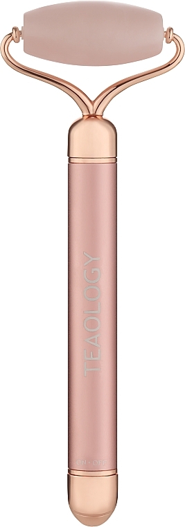 Wałek wibracyjny do twarzy z kwarcu różowego - Teaology Rose Quartiz Vibrating Race Roller — Zdjęcie N1