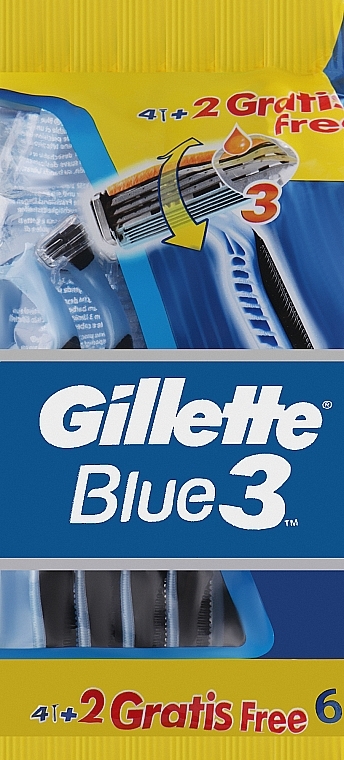 Zestaw jednorazowych maszynek do golenia, 4 szt. - Gillette Blue 3 — Zdjęcie N1
