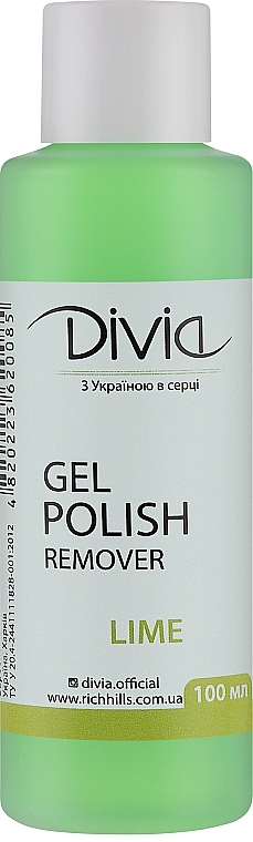 Zmywacz do lakieru hybrydowego z ekstraktem z limonki - Divia Gel Nail Remover — Zdjęcie N1