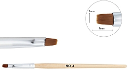 Drewniany pędzel do żelu nr 4 - NeoNail Professional — Zdjęcie N2