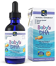 Kup Kwas Omega-3 z witaminą D3 w płynie dla dzieci - Nordic Naturals Baby's DHA Vegetarian
