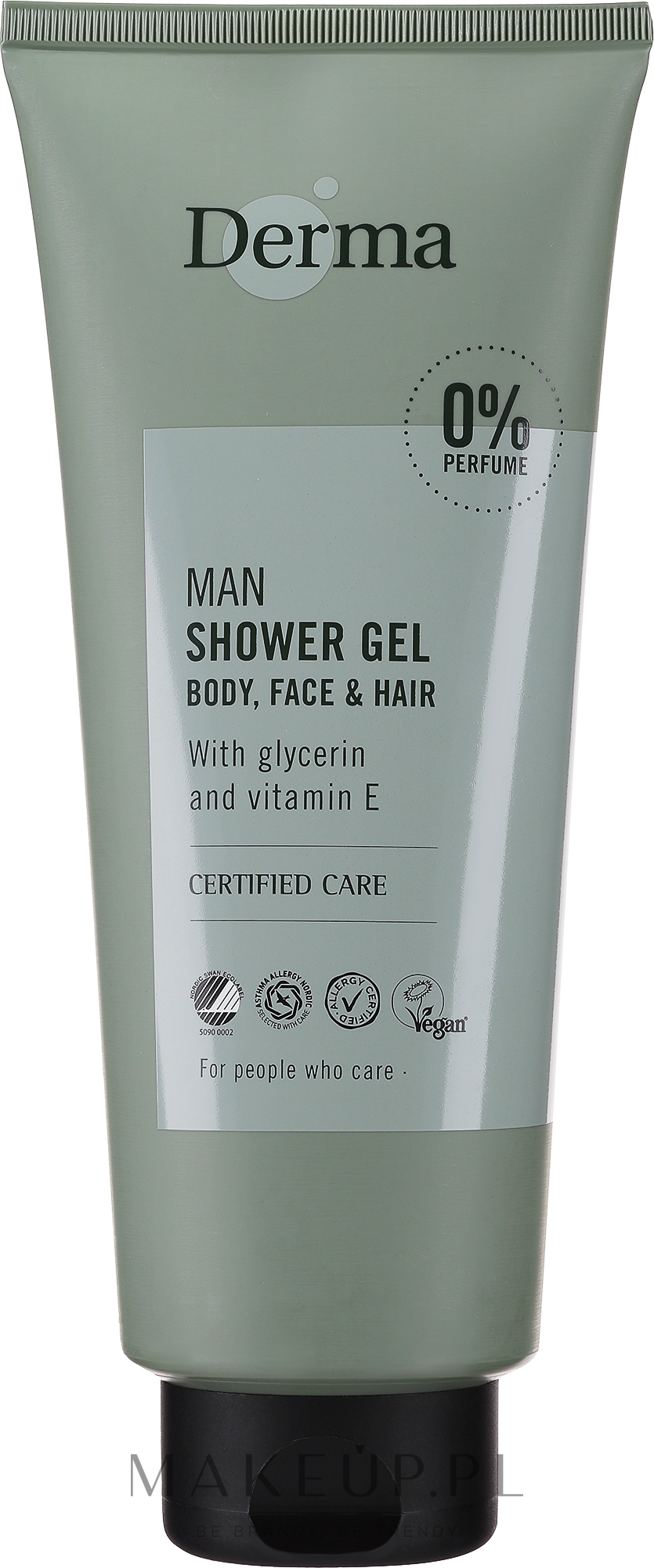 Żel do mycia twarzy, ciała i włosów - Derma Man Shower Gel Body Face & Hair For People Who Care Vegan — Zdjęcie 350 ml