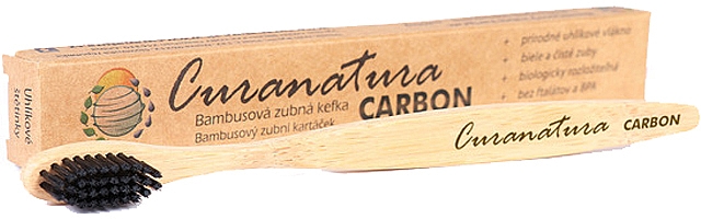 Bambusowa szczoteczka do zębów z miękkim włosiem węglowym - Curanatura Bamboo Carbon — Zdjęcie N2