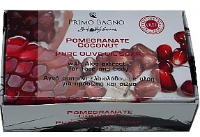 Mydło z oliwą z oliwek Granat i kokos - Primo Bagno Pomegranate Coconut Pure Olive Oil Soap — Zdjęcie N1