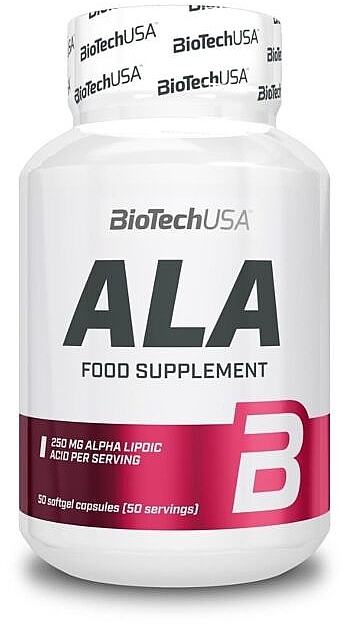 Suplement diety z kwasem alfa-liponowym - BioTechUSA ALA Alpha Lipoic Acid 250 Mg — Zdjęcie N1