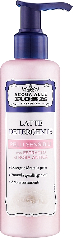 Mleczko oczyszczające do skóry wrażliwej - Roberts Acqua alle Rose Latte Detergente Idratante